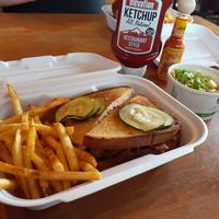 Reuben with seasoned fries and mac n cheese at Native Foods in Glendale