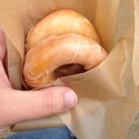 fried yeast donuts!  at Rainbow Bakery in Bloomington