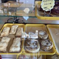 Cinnamon roll an apple pie  at Rainbow Bakery in Bloomington