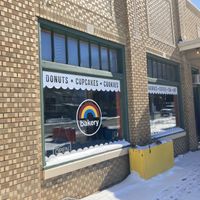 Front window  at Rainbow Bakery in Bloomington