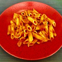 Pasta with tomato sauce  at Envy  in Dubai