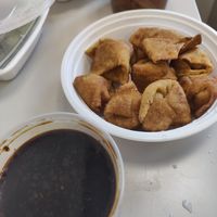 Pan fried wonton w. Garlic sauce at Chen Vegetarian House in West Reading