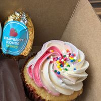 Cupcake and house-made cream egg at Strawberry Blonde Bakery in Ottawa