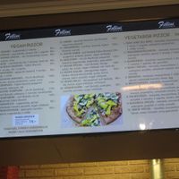 Menu at Pizzeria Fellini in Stockholm