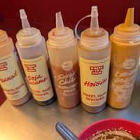 5 homemade sauces (all vegan) at Knees To Chin  in Antwerpen