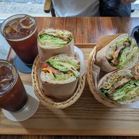 Iced Americano and avocado vegetable sandwich at Wells Coffee & Sandwich  in Seoul
