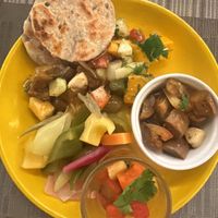 Different vegetables with local bread  at Avani Kalutara Resort in Kalutara