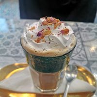 Vegan pistachio coffee at Finnieston Fez in Glasgow