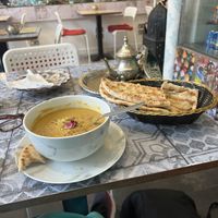 Harira (lentil) Soup and flatbread  at Finnieston Fez in Glasgow
