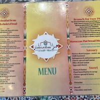 Food menu  at Finnieston Fez in Glasgow
