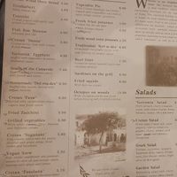 Die Tochter der Besitzerin hat uns die veganen Optionen auf der Karte markiert at Geitonia Malia - Cretan Creative Cuisine in Crete