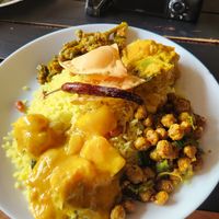 Potato, beans, pumpkin and soy meat curry at Gami Gedara - ගැමි ගෙදර in Dambulla