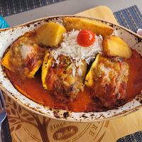 Yemista with vegan feta at El Greek del Puerto in Estepona