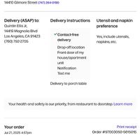 My first attempt for delivery (vegan items not labeled on receipt, only on the menu and app). at I Love U Brunch in Van Nuys