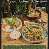 Plant Based Menu Page.  at Paradish Bali  in Seminyak
