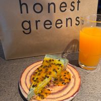 Matcha cheesecake at Honest Greens in Valencia