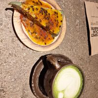 Matcha y tarta de Matcha #Veganuary at Honest Greens in Valencia