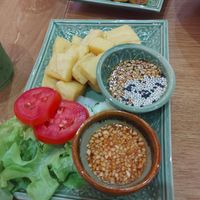 Chickpea tofu at Begin Vegan Food in Chiang Mai