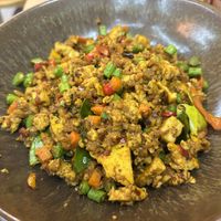 Spicy mince (tofu and other protein?)  at Begin Vegan Food in Chiang Mai