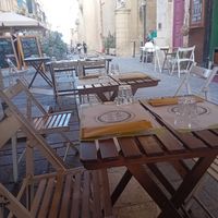 Tables outside at Soul Food in Valletta