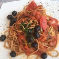 Mediterranean whole wheat pasta at Soul Food in Valletta
