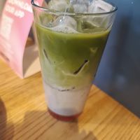Iced oat blueberry muffin matcha at Caffe Nero in Castlebar