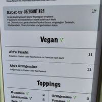 Vegan options at Abi‘s Luzern in Luzern