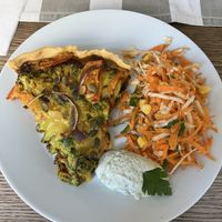 Vegan quiche with lentils   at Cafeva in Gothenburg