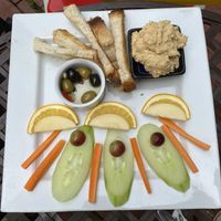 Kids hummus, fruit and veg  at Amandines in Diss