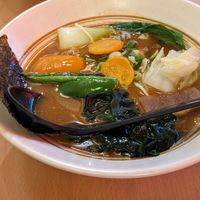 Spicy veggie miso ramen at Tonkotsu Ramen Dou in Barcelona