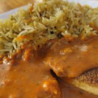 Smoked tofu with basmati rice at La Vitamina in La Palma