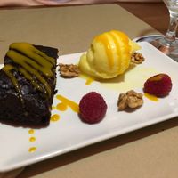 Vegan chocolate brownie! Nom nom.. . .. . .. . .. . .. . .. . .. . at Ale and Hop in Barcelona