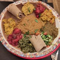 Vegan platter for 2 at Muna's Ethiopian Cuisine in Edinburgh