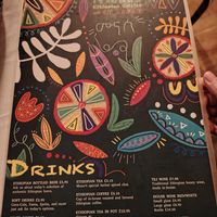 Menu at Muna's Ethiopian Cuisine in Edinburgh