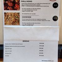 Cardápio at Momu in Sao Paulo