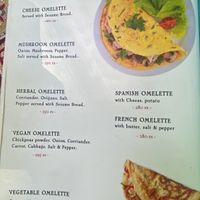 Menu  at Sudha's Kitchen in Auroville