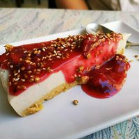 Pastís de formatge (vegan) at Plaer Vegetaria in Mallorca