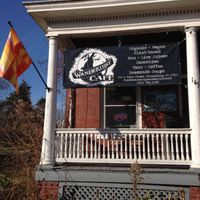 facade, establishment sign at Wanderlust Cafe in Bloomsburg