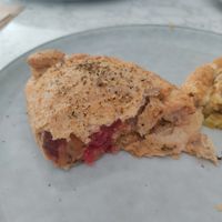 Garden veg vegan pasty at The Cornish Bakery in Tintagel