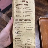 Options  at 2 Ladies Kitchen in Da Nang