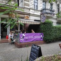 Café from outside at No Milk Today in Berlin
