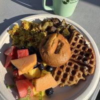 This was a BnB breakfast!  Wowza!!!  at The Kitchen at Farm Sanctuary in Watkins Glen