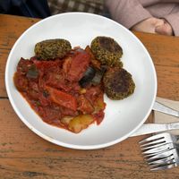 Quinoa Fritters  at Biergarten Waldheim in Munich