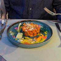 Delicious & well seasoned vegtable tatar at Caesar's Restaurant & Lounge in Brissago