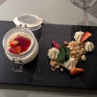 Vegan pana cotta at Caesar's Restaurant & Lounge in Brissago