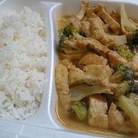 Broccoli and tofu in peanut sauce.  at Sen Chay in Helsinki