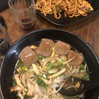 Fried udon noodles and Pho soup at Sen Chay in Helsinki