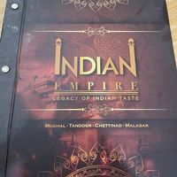 Menu card  at Indian Empire in Kuala Lumpur