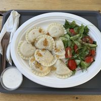 Delicious and legit pierogi with potatoes and tofu  at WegeMonia in Krakow