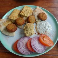Tofu & falafel plate at Eudemonia Nomad Plaza in Chiang Mai